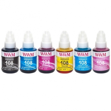 Комплект чорнил WWM для Epson L8050/L18050 6х140г B/C/M/Y/LC/LM (E108SET6)