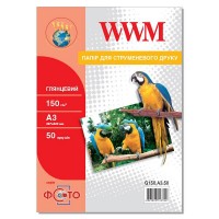 Фотопапір WWM Глянсовий 150Г/м кв, A3, 50л (G150.A3.50)