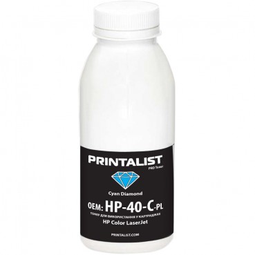 Тонер PRINTALIST для HP CLJ універсальний бутль 40г Cyan (HP-40-C-PL)