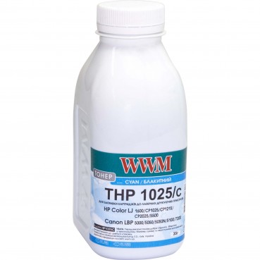 Тонер WWM для HP CLJ CP1025/Canon LBP 5050/7100 бутль 35г Cyan (HP1025C)