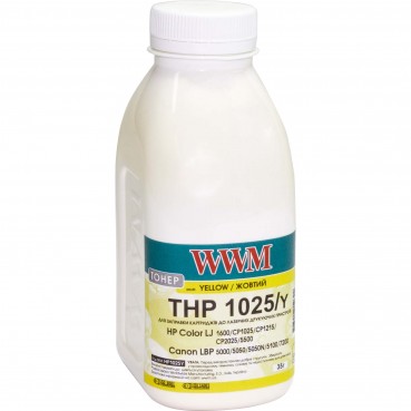 Тонер WWM для HP CLJ CP1025/Canon LBP 5050/7100 бутль 35г Yellow (HP1025Y)