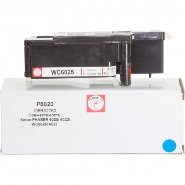 Картридж тон. BASF для Xerox Phaser 6020/6022/WC6025/6027 аналог 106R02760 Cyan ( 1000 копій) (BASF-KT-106R02760)