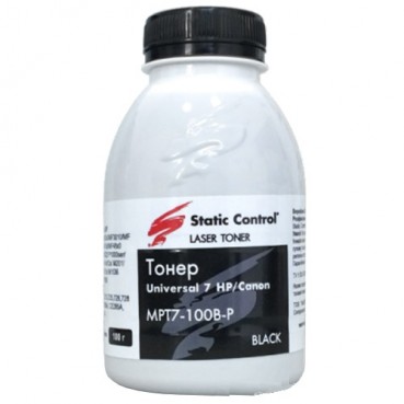 Тонер Static Control для HP LJ универсальный бутль 100г Black (MPT7-100B-P)