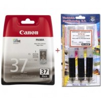 Картридж Canon Pixma iP1800/iP1900/iP2600 PG-37Bk + Заправочный набор Black (Set37-inkB)