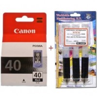 Картридж Canon Pixma MP210/MP450/MX310 PG-40Bk + Заправочный набор Black (Set40-inkB)