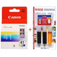 Картридж Canon Pixma MP210/MP450 CL-41C + Заправочный набор Color (Set41-inkC)