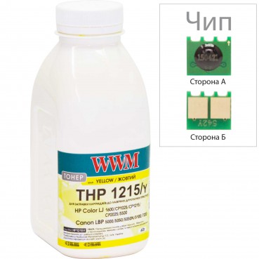 Тонер + чіп WWM для HP CLJ CP1025 ( тонер WWM, чип WWM) бутль 35г Yellow (TC1025Y)