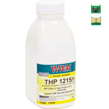 Тонер + чіп WWM для HP CLJ CP1215/CP1515/CM1312 ( тонер WWM, чип WWM) бутль 40г Yellow (TC1215Y)