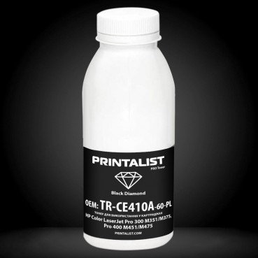 Тонер PRINTALIST для HP CLJ Pro 300 M351/M375, Pro 400 M451/M475 бутль 60г Black (TR-CE410A-60-PL)