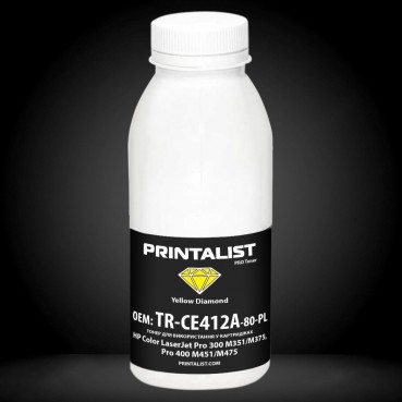 Тонер PRINTALIST для HP CLJ Pro 300 M351/M375, Pro 400 M451/M475 бутль 80г Yellow (TR-CE412A-80-PL)