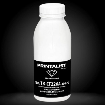 Тонер PRINTALIST для HP LJ Pro M402/M403/M426/M427 бутль 100г Black (TR-CF226A-100-PL)
