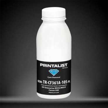 Тонер PRINTALIST для HP Enterprise M552/M553, Canon 040 бутль 105г Cyan (TR-CF361A-105-PL)