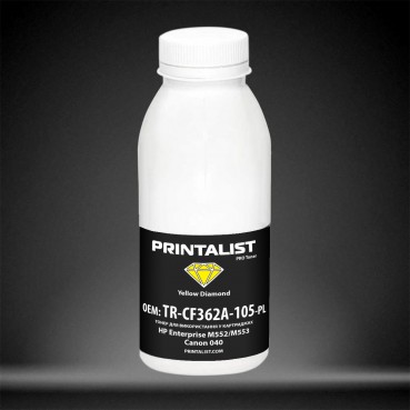 Тонер PRINTALIST для HP Enterprise M552/M553, Canon 040 бутль 105г Yellow (TR-CF362A-105-PL)