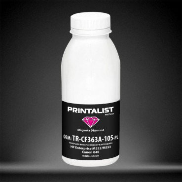 Тонер PRINTALIST для HP Enterprise M552/M553, Canon 040 бутль 105г Magenta (TR-CF363A-105-PL)