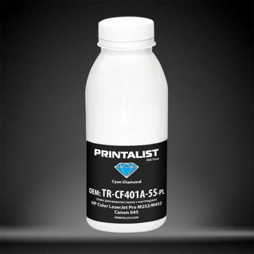 Тонер PRINTALIST для HP CLJ Pro M252/M452, Canon 045 бутль 50г Cyan (TR-CF401A-55-PL)