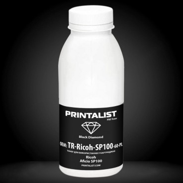 Тонер PRINTALIST для Ricoh Aficio SP100 бутль 60г Black (TR-Ricoh-SP100-60-PL)