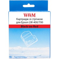 Картридж зі стрічкою WWM для Epson LW-400/700 18mm х 8m Black-on-Red (WWM-SC18R)