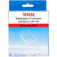 Картридж зі стрічкою WWM для Epson LW-700 24mm х 8m Black-on-Red (WWM-SC24R)