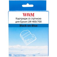 Картридж зі стрічкою WWM для Epson LW-400/700 6mm х 8m Black-on-Blue (WWM-SC6B)