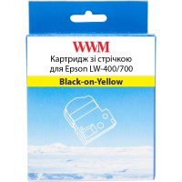Картридж зі стрічкою WWM для Epson LW-400/700 6mm х 8m Black-on-Yellow (WWM-SC6Y)