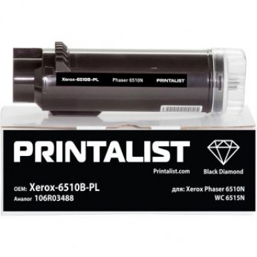 Туба з тонером PRINTALIST для Xerox Phaser 6510N, WC 6515N аналог 106R03488 Black ( 5500 копий) (Xerox-6510B-PL)